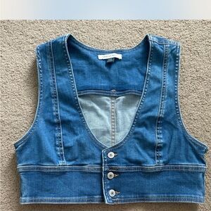 American Eagle Outfitters Blue Denim Crop Top